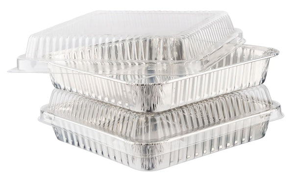 FOUR SEASONS SERVING FOIL DISH WITH LID 225MM X 225MM X 35MM 2/PK. Z60012